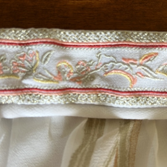 White House Black Market White Floral Print Tiered Bohemian Column Dress Medium - Picture 9 of 16